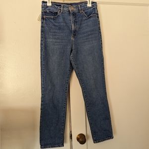 Express Slim Super High Rise Ankle Jeans in medium wash